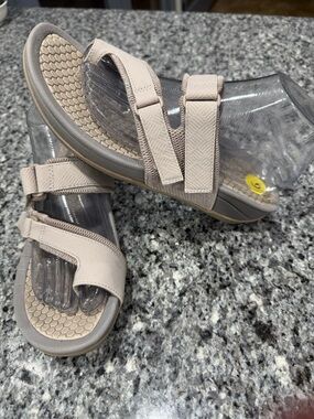 Beige Casual Sandals with Textured Soles